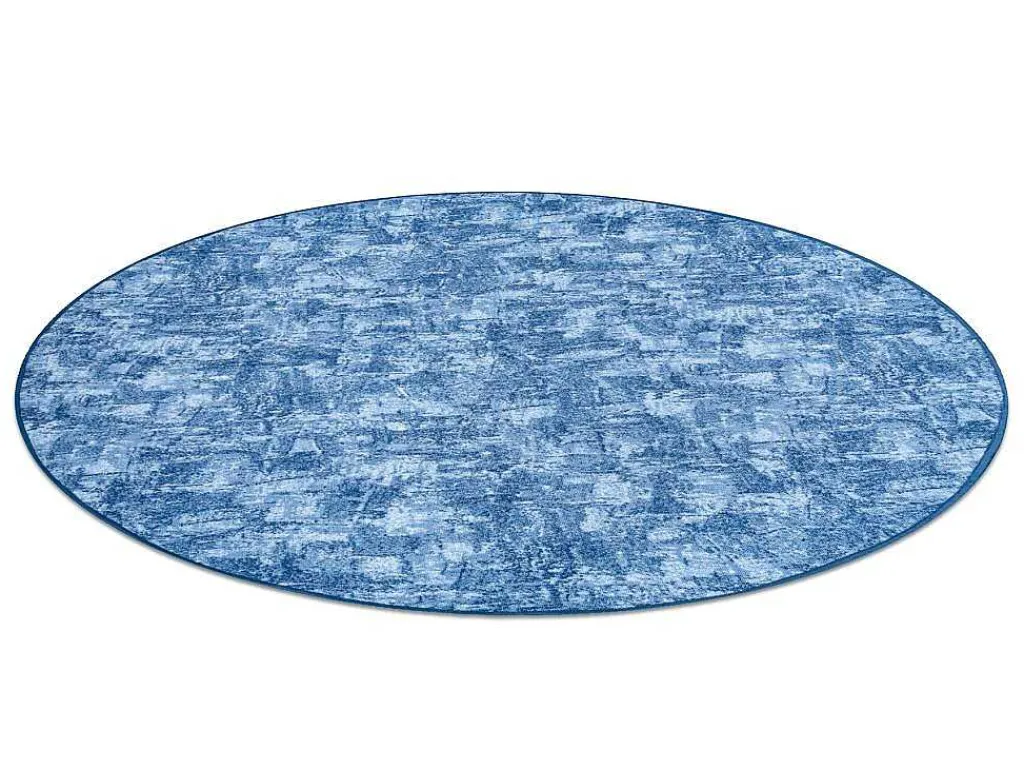 Tapijt Rond Solid Blauw 70 Beton Cercle 150 Cm-RugsX Best