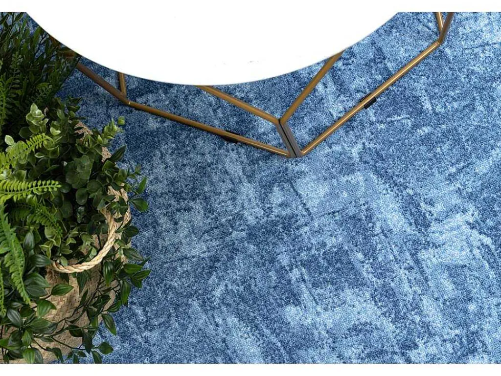 Tapijt Rond Solid Blauw 70 Beton Cercle 150 Cm-RugsX Best