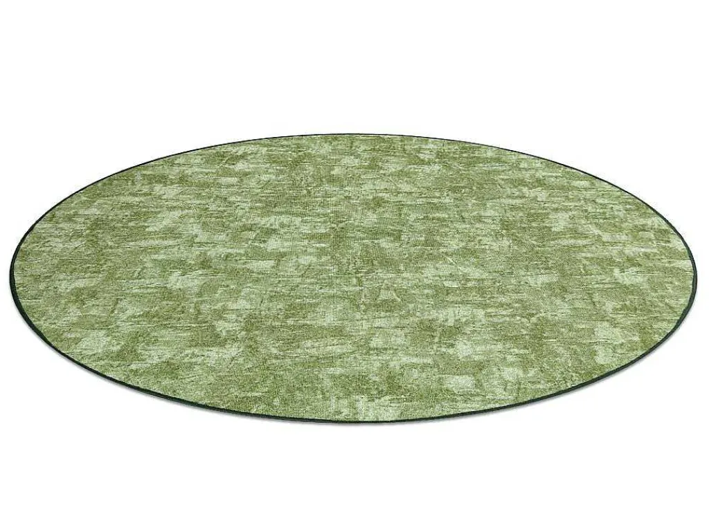 Tapijt Rond Solid Groen 20 Beton Cercle 170 Cm-RugsX New