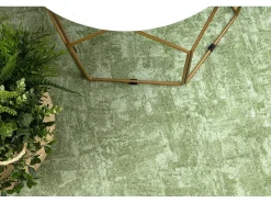 Tapijt Rond Solid Groen 20 Beton Cercle 170 Cm-RugsX New