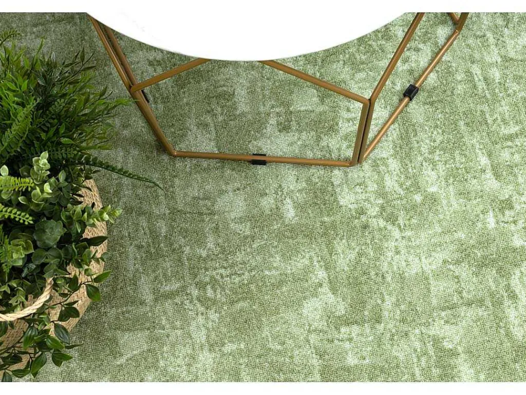 Tapijt Rond Solid Groen 20 Beton Cercle 170 Cm-RugsX New