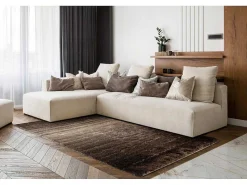 Tapijt Shaggy Flim 007-B3 Modern, Strips - Structureel, Bruin 80X150 Cm-RugsX Online