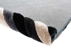 Tapijt Shaggy Met 3D-Effect Sablier - Polyester - 140 X 200 Cm - Grijs Zwart En Wit-OZAIA Clearance