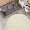 Tapijt Soffi Rond Shaggy 5Cm Creme Cercle 120 Cm-RugsX Clearance