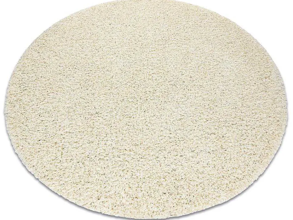 Tapijt Soffi Rond Shaggy 5Cm Creme Cercle 120 Cm-RugsX Clearance