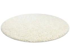 Tapijt Soffi Rond Shaggy 5Cm Creme Cercle 120 Cm-RugsX Clearance
