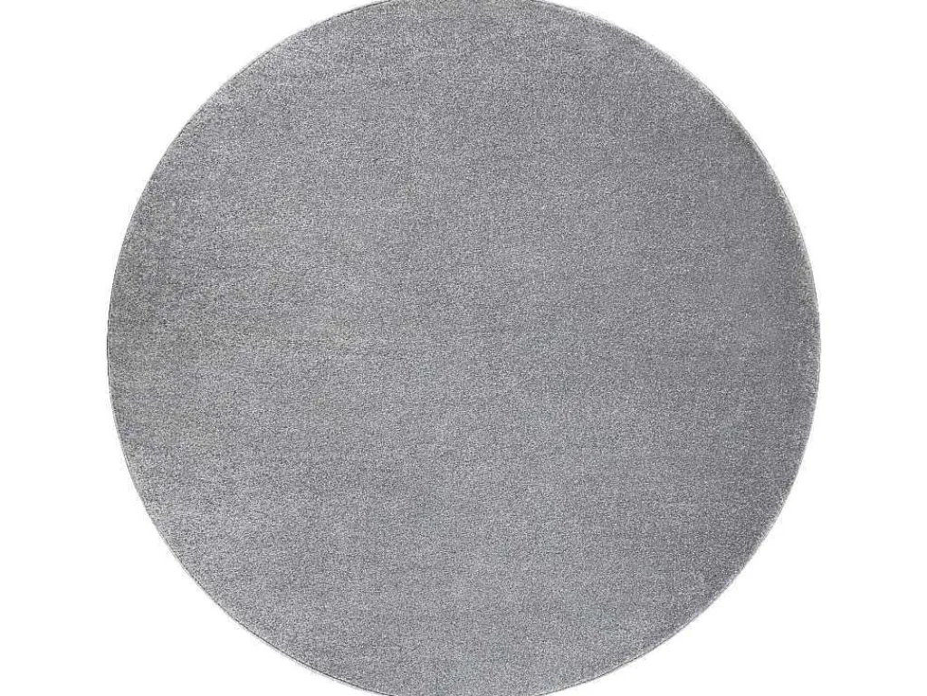 Tapijt Softy Cirkel Uniform, Enkele Kleur Grijs Cercle 200 Cm-RugsX Best