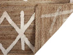 Tapijt Van Handgeweven Jute En Katoen - 160 X 230 Cm - Naturelkleurig En Wit - Garland-OZAIA Sale