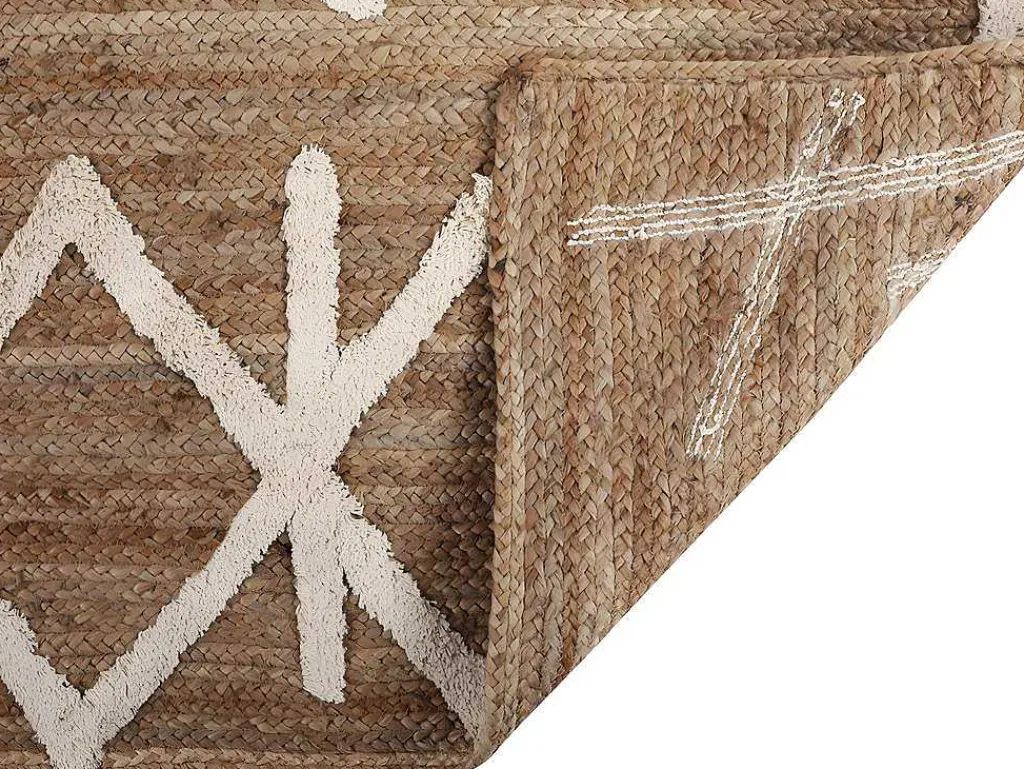 Tapijt Van Handgeweven Jute En Katoen - 160 X 230 Cm - Naturelkleurig En Wit - Garland-OZAIA Sale