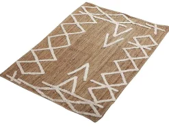 Tapijt Van Handgeweven Jute En Katoen - 160 X 230 Cm - Naturelkleurig En Wit - Garland-OZAIA Sale