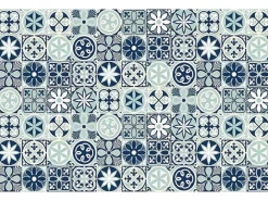 Tapijt Van Vinyl Met Cementtegeleffect - 120 X 180 Cm - Blauw - Rica-OZAIA