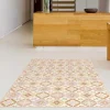 Tapijt Van Vinyl Met Cementtegeleffect - 120 X 180 Cm - Oranje En Roze - Eloza-OZAIA Discount