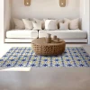 Tapijt Van Vinyl Met Cementtegeleffect - 120 X 180 Cm - Blauw En Geel - Florili-OZAIA