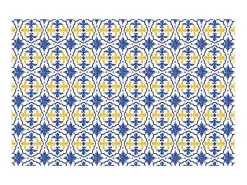 Tapijt Van Vinyl Met Cementtegeleffect - 120 X 180 Cm - Blauw En Geel - Florili-OZAIA