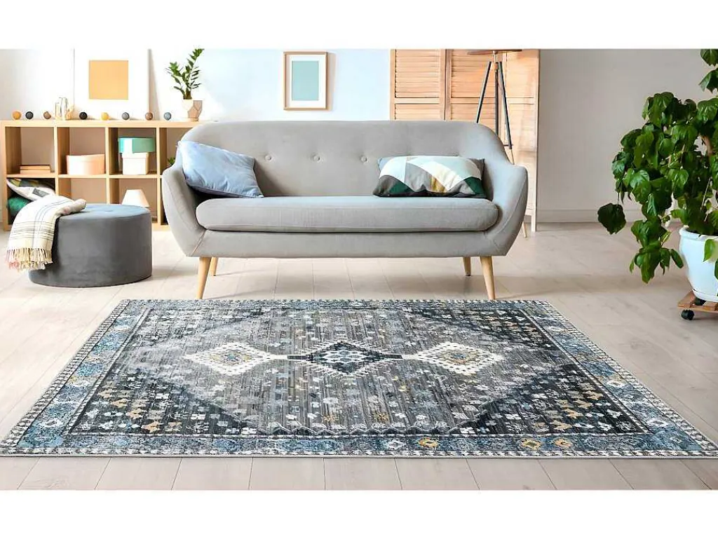 Tapijt Vintage Orientaalse Stijl Clossy - Polypropyleen - 160 X 230 Cm - Grijs-OZAIA