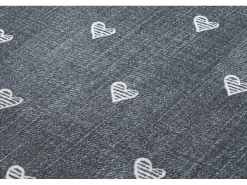 Tapijt Voor Kinderen Hearts Jeans, Gewreven Harten, Kinderen - Grijsk 100X150 Cm-RugsX Outlet
