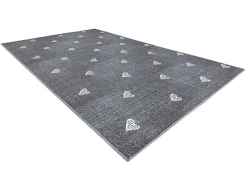 Tapijt Voor Kinderen Hearts Jeans, Gewreven Harten, Kinderen - Grijsk 100X150 Cm-RugsX Outlet