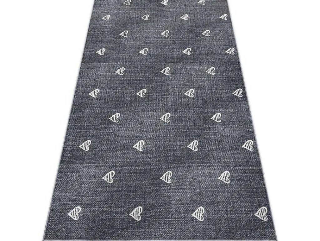 Tapijt Voor Kinderen Hearts Jeans, Gewreven Harten, Kinderen - Grijsk 100X150 Cm-RugsX Outlet