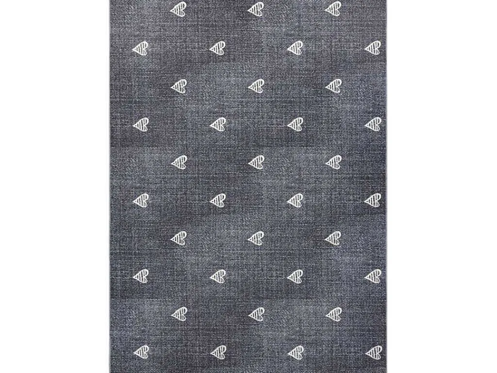 Tapijt Voor Kinderen Hearts Jeans, Gewreven Harten, Kinderen - Grijsk 100X150 Cm-RugsX Outlet