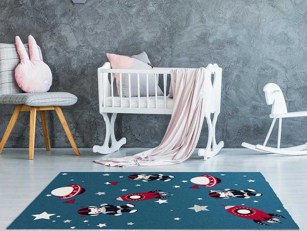 Tapijt Voor Kinderen Met Astronautenmotieven - Glanzende Lurex-Afwerking - 120 X 170 Cm - Meerdere Kleuren - Astrono-OZAIA Clearance