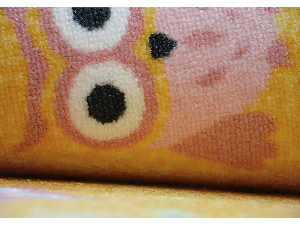 Tapijt Voor Kinderen Owls Geel Uilen 200X400 Cm-RugsX Outlet