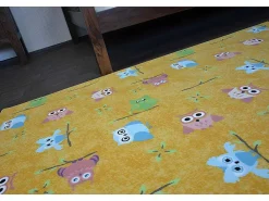 Tapijt Voor Kinderen Owls Geel Uilen 200X400 Cm-RugsX Outlet