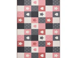 Tapijt Voor Kinderen Stars Sterren, Sterretje , Rozekleuring / Grijs 100X300 Cm-RugsX Clearance