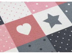 Tapijt Voor Kinderen Stars Sterren, Sterretje , Rozekleuring / Grijs 100X300 Cm-RugsX Clearance