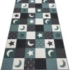 Tapijt Voor Kinderen Stars Sterren, Sterretje , Kinderen, Turkoois / 300X450 Cm-RugsX New