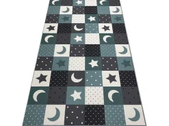 Tapijt Voor Kinderen Stars Sterren, Sterretje , Kinderen, Turkoois / 300X450 Cm-RugsX New