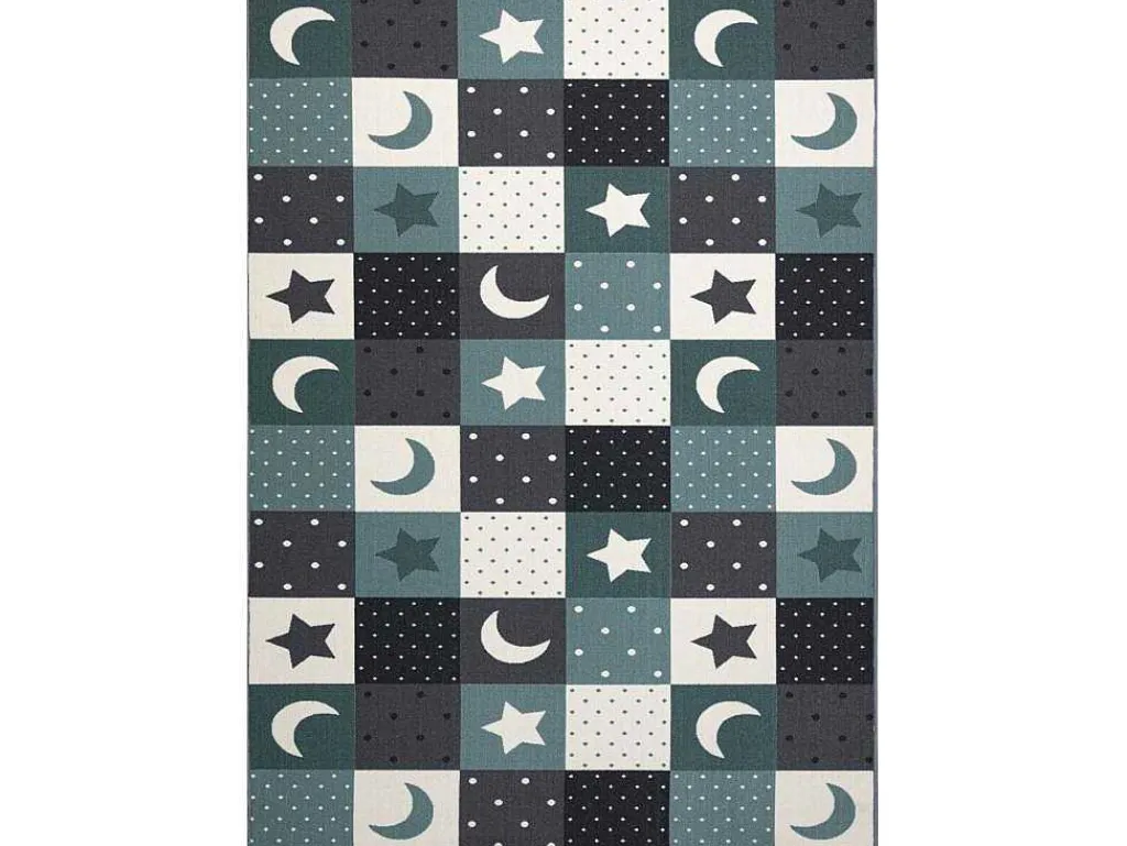 Tapijt Voor Kinderen Stars Sterren, Sterretje , Kinderen, Turkoois / 300X450 Cm-RugsX New