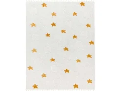 Tapijt Yoyo Gd75 Wit / Oranje - Sterren, Cirkels Voor Kinderen, Struct 200X290 Cm-RugsX Best