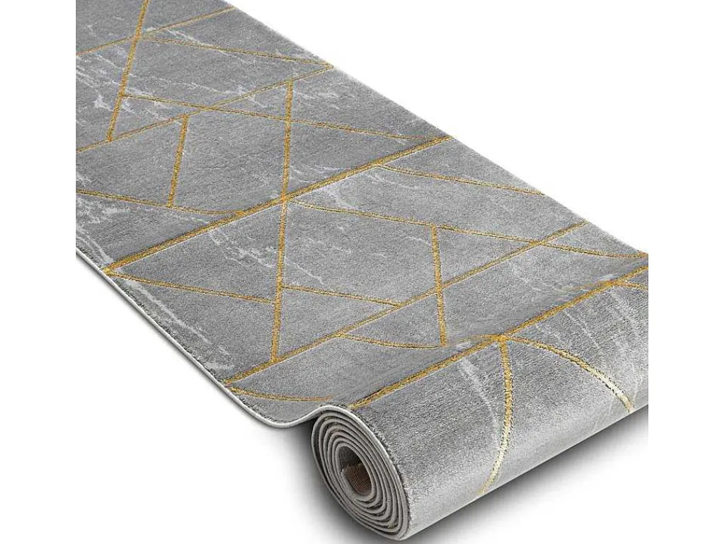 Tapijtloper Emerald Exclusief 1012 Glamour, Stijlvol Marmer, Geometris 80X310 Cm-RugsX Discount