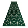 Tapijtloper Emerald Exclusief 1014 Glamour, Stijlvol Kubus Fles Groen 80X550 Cm-RugsX New