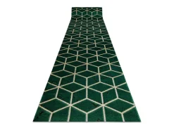 Tapijtloper Emerald Exclusief 1014 Glamour, Stijlvol Kubus Fles Groen 80X380 Cm-RugsX Outlet