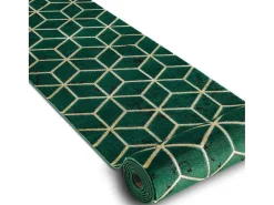 Tapijtloper Emerald Exclusief 1014 Glamour, Stijlvol Kubus Fles Groen 80X380 Cm-RugsX Outlet