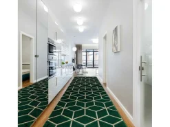 Tapijtloper Emerald Exclusief 1014 Glamour, Stijlvol Kubus Fles Groen 80X280 Cm-RugsX Hot