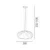 Terra Hanglamp, Chroom, Wit, 38X38X110 Cm,-EPIKASA Best