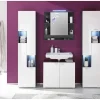 Tetisbad Spiegelkast 1 Deur, 5 Open Vakken Grafiet Decor, Spiegelglas.-Trendteam Clearance