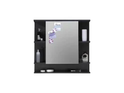 Tetisbad Spiegelkast 1 Deur, 5 Open Vakken Grafiet Decor, Spiegelglas.-Trendteam Clearance