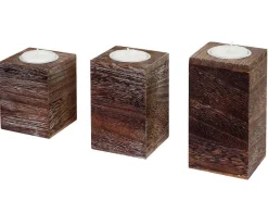 Theelichthouder Mcw-C58 (3 Stuks), Bruin-Vente-unique Hot