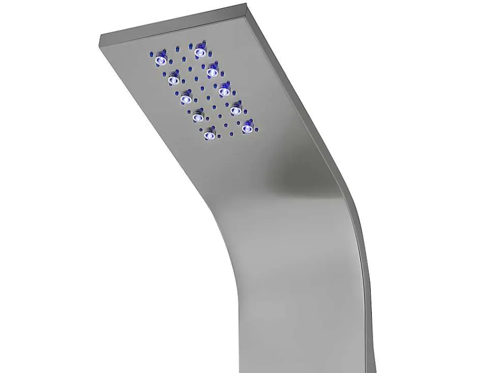 Thermostatische Douchekolom Met Massagestralen, Ledverlichting En Bluetooth - L20 X H165 Cm - Zilverkleurig - Chakra V-Shower & Design