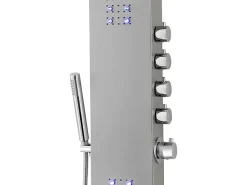 Thermostatische Douchekolom Met Massagestralen, Ledverlichting En Bluetooth - L20 X H165 Cm - Zilverkleurig - Chakra V-Shower & Design