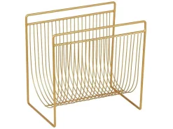 Tijdschrifthouder Met Draadstructuur - L36 X D23 X H33 Cm - Goudkleurig - Poliara-OZAIA Hot