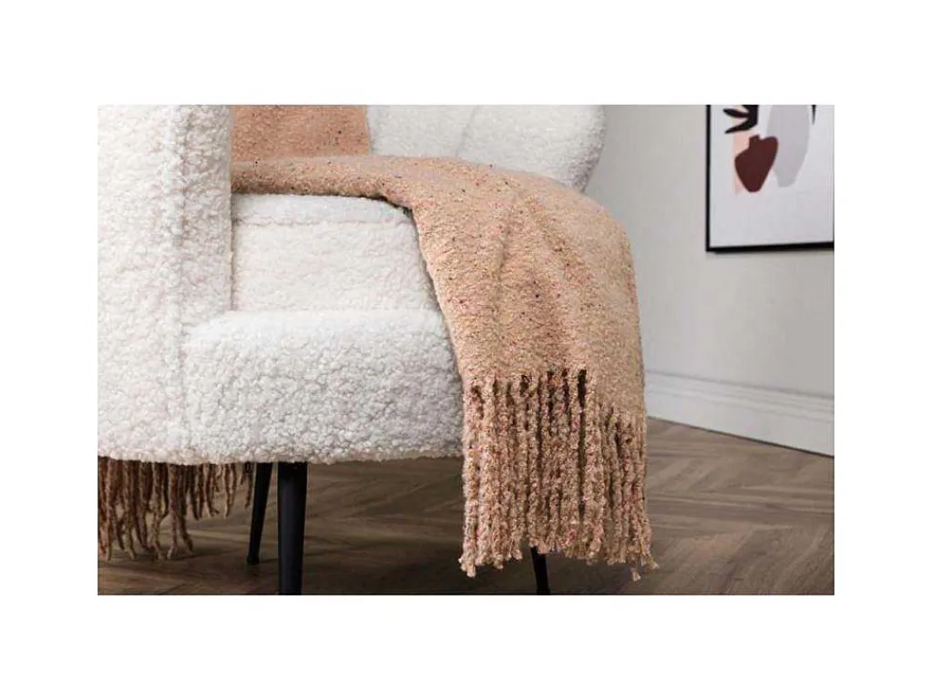Tilly Plaid 170X130Cm Beige.-Venture Home Best