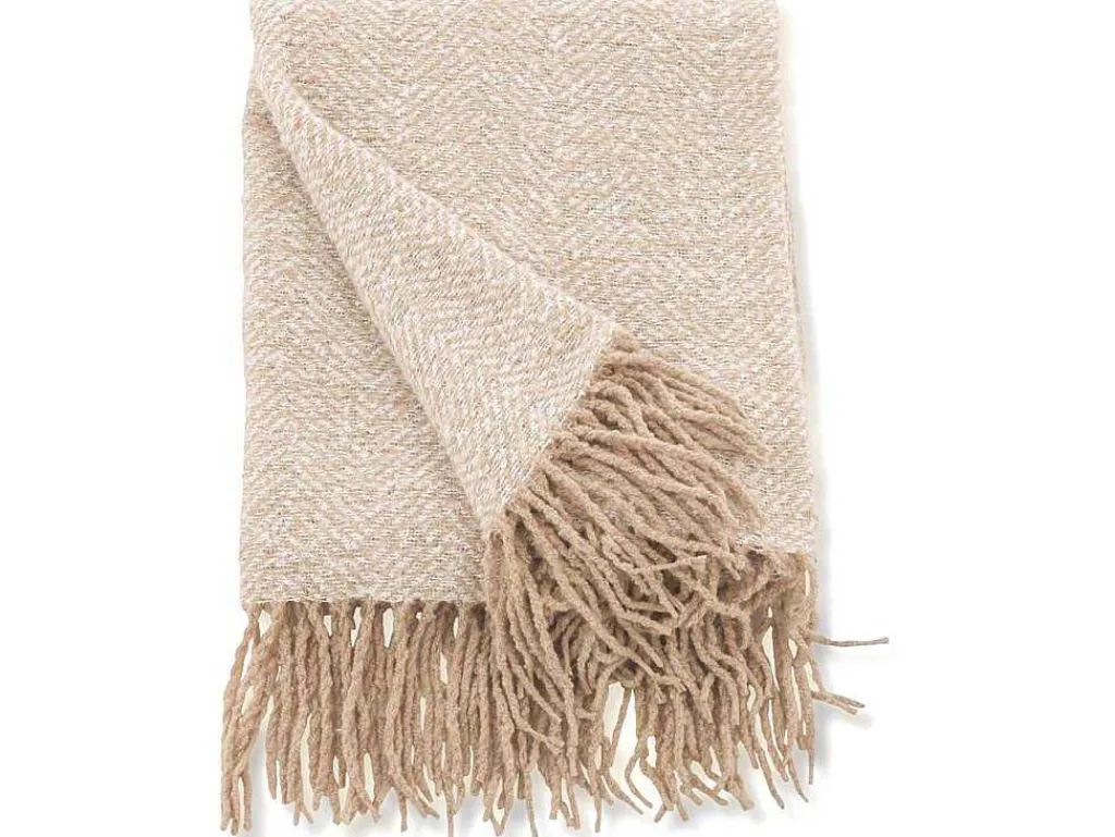 Toby Plaid 170X130Cm Beige, Wit.-Venture Home Online