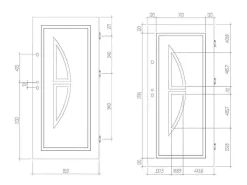 Toegangsdeur Van Roestvrij Staal H.207 X B.100 Cm Wit - Linkerdeur - Covas-Vente-unique Discount