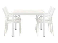 Togo Tuinmeubelset Tafel 90X150Cm Wit, 4 Stoelen Santorini Wit.-Vente-unique