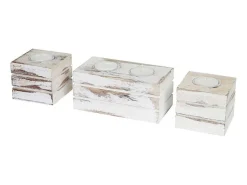 Tolve Theelichthouderset (3 Stuks), Wit-Vente-unique Online