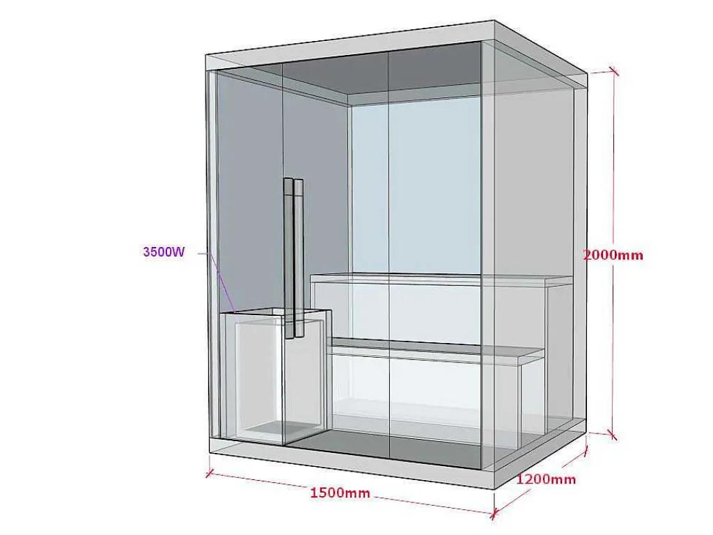 Traditionele Finse Sauna Sigtuna - 2 Tot 3 Plaatsen - L150 X L120 X H200 Cm - Met Led Verlichting-VOGUE SAUNA Online